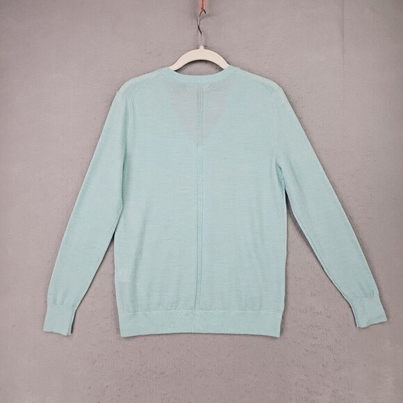 Banana Republic 100% Merino Wool Sweater Womens XS Pastel Aqua Lightweight Chic - Picture 7 of 7